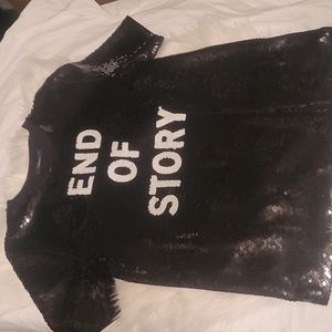 Forever 21 Black Sequined Short Sleeve